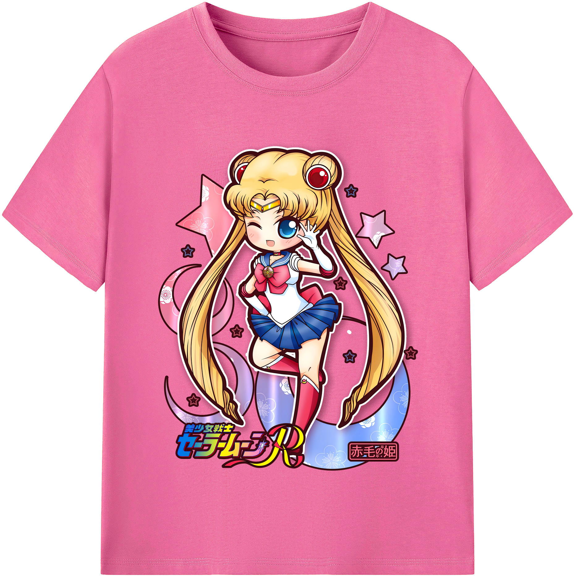 （画像用） 美少女戦士セーラームーン 月野 うさぎ つきの うさぎ Sailor Moon Tsukino Usagi レディースカジュアルプリントTシャツ（綿100％）